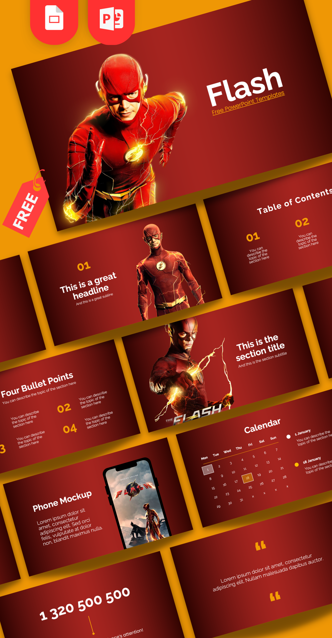 Powerpoint Emphasize Design Free Flash PowerPoint Template - Prezentr