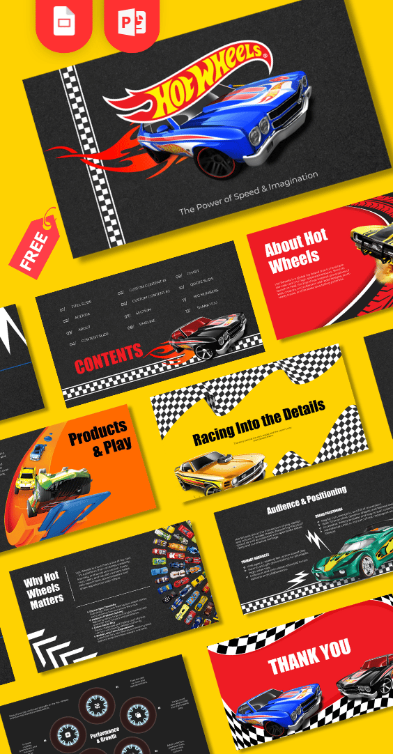 Free Hot Wheels PowerPoint Template - Prezentr [2026]
