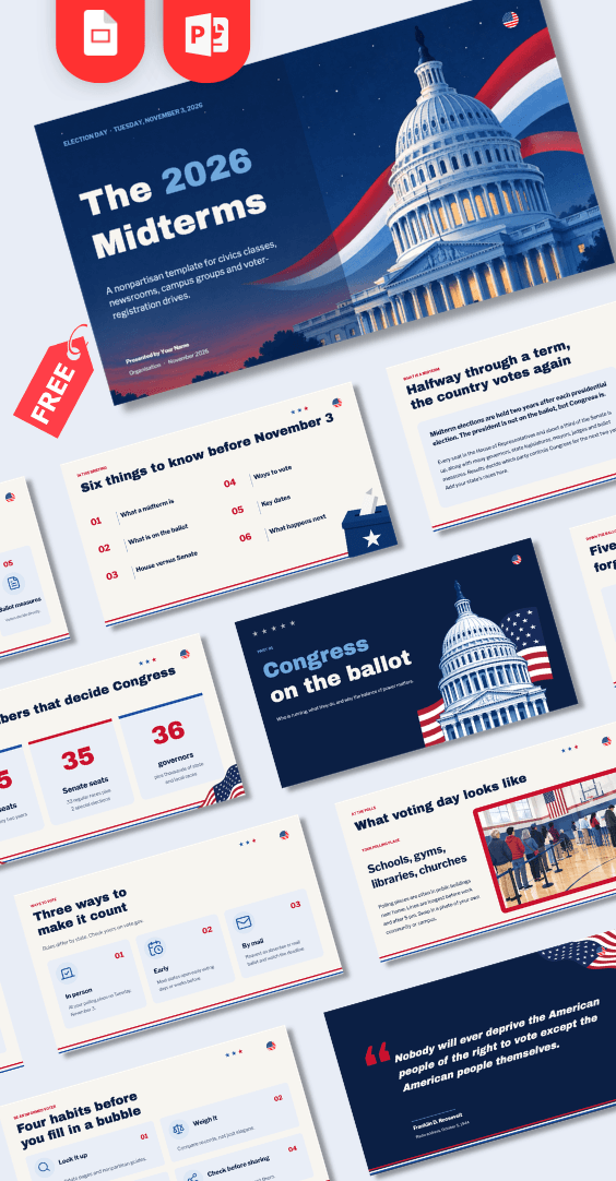 Free US Midterm Elections PowerPoint Template [Content Included]