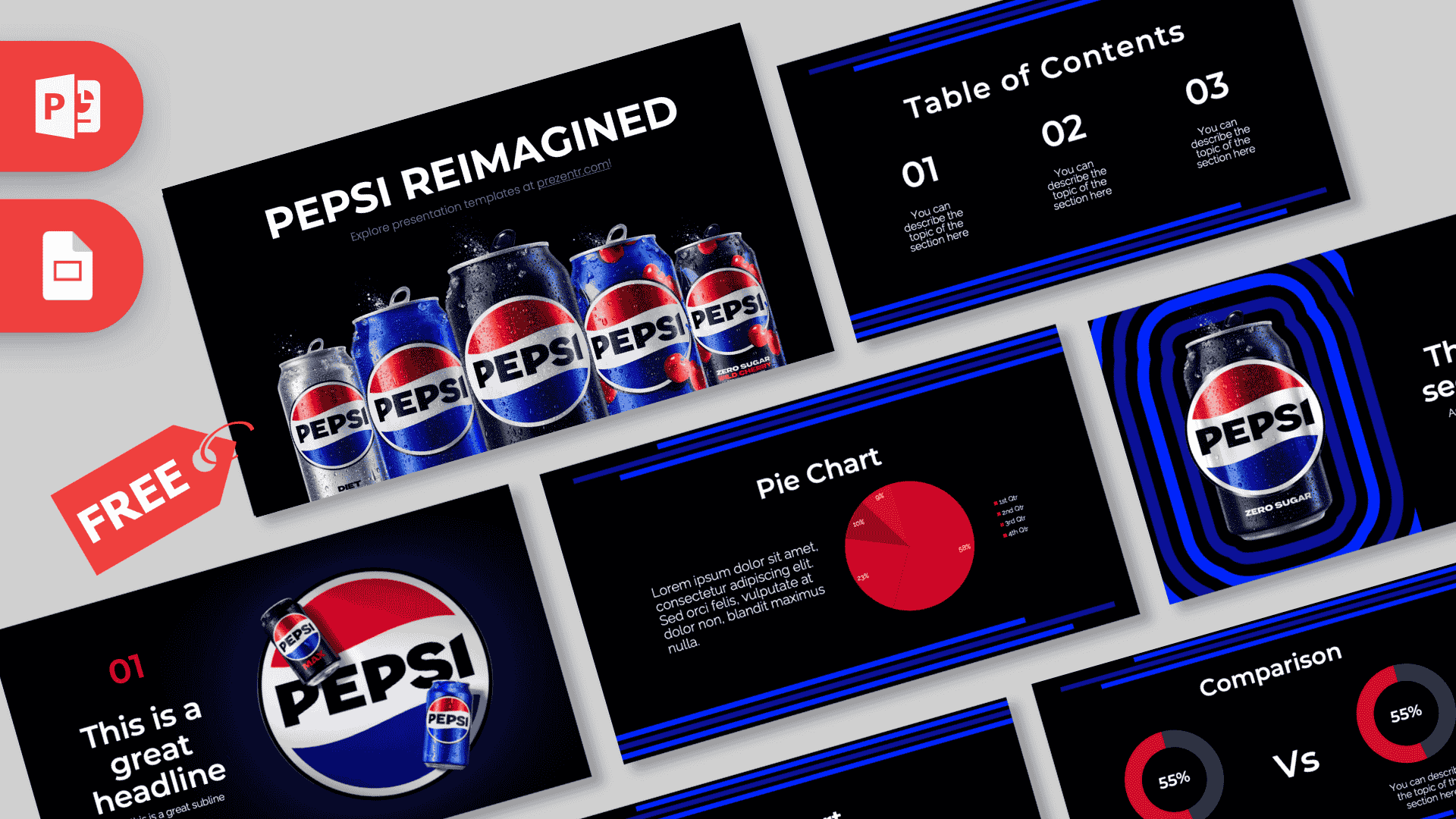 Free Pepsi Cola PowerPoint Template - Prezentr [2026]