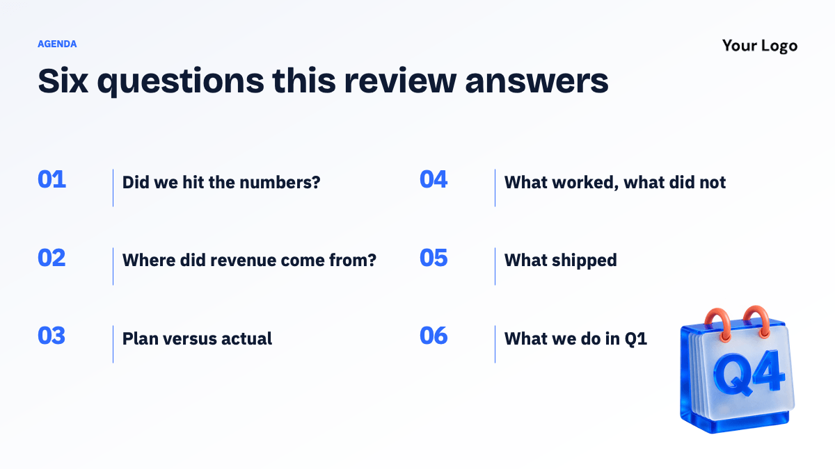 Q4 Business Review PowerPoint Template full version, slide 2