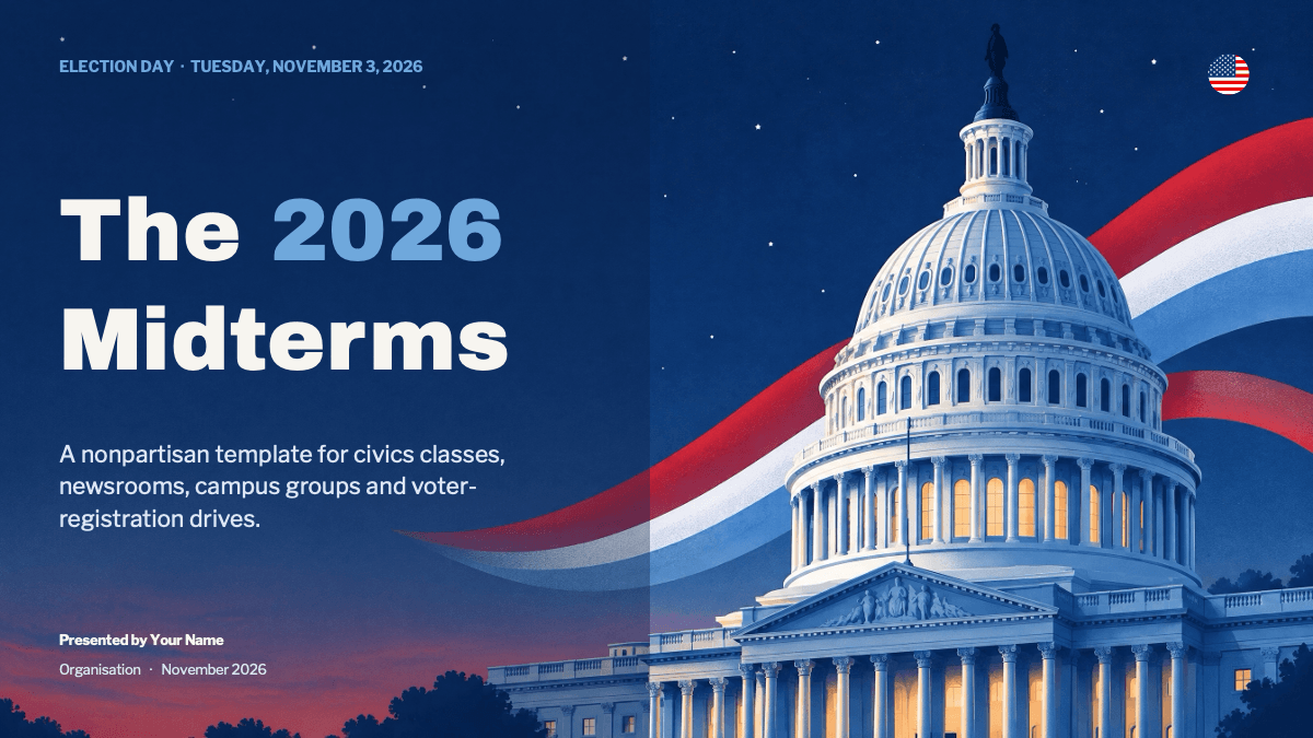 US Midterm Elections PowerPoint Template full version, slide 1